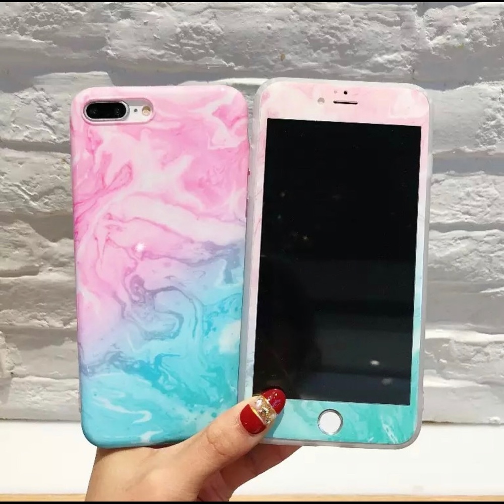 iPhone X/XS phone case Pink Blue 360 phone case